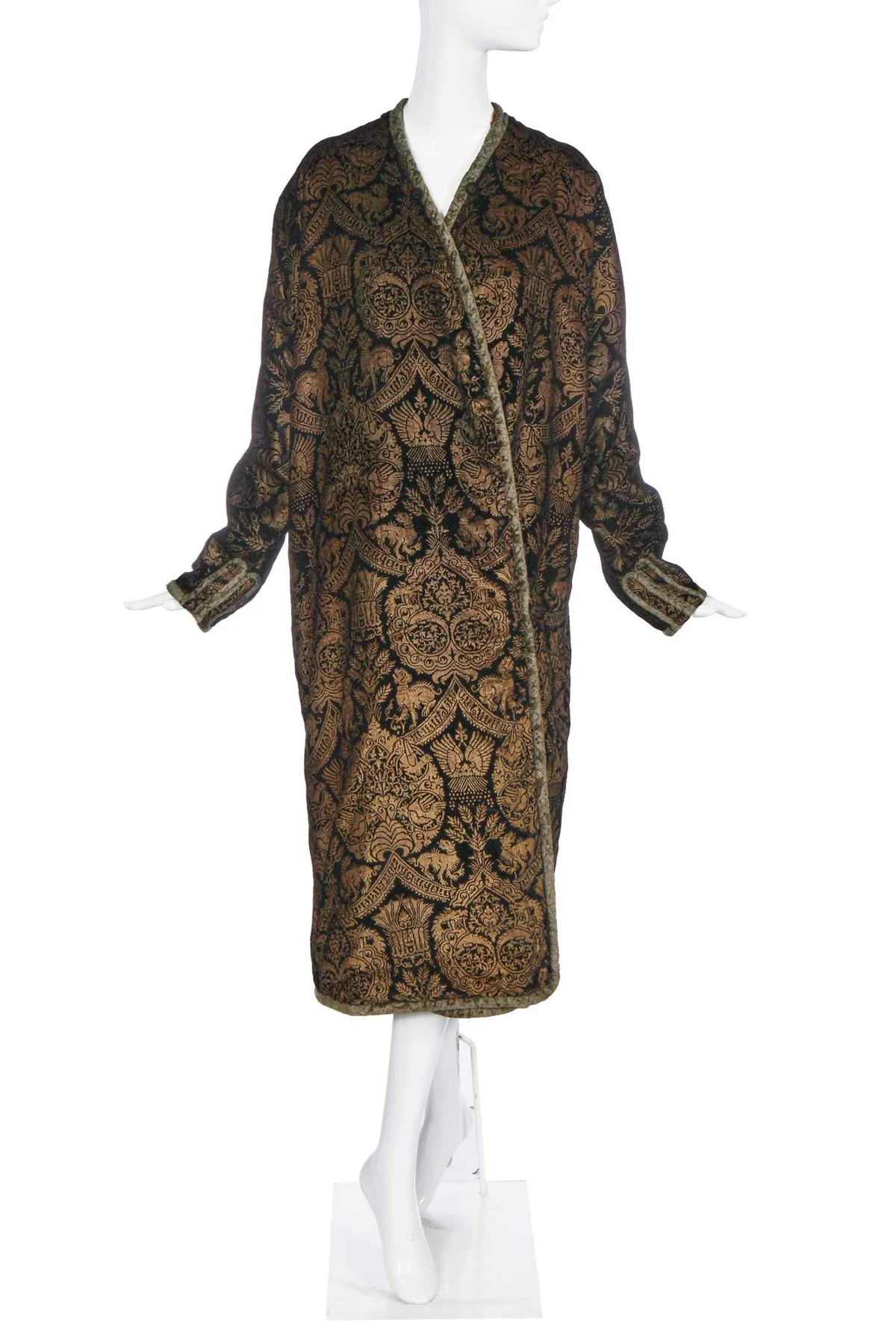Mariano Fortuny stencilled velvet evening coat, 1920s