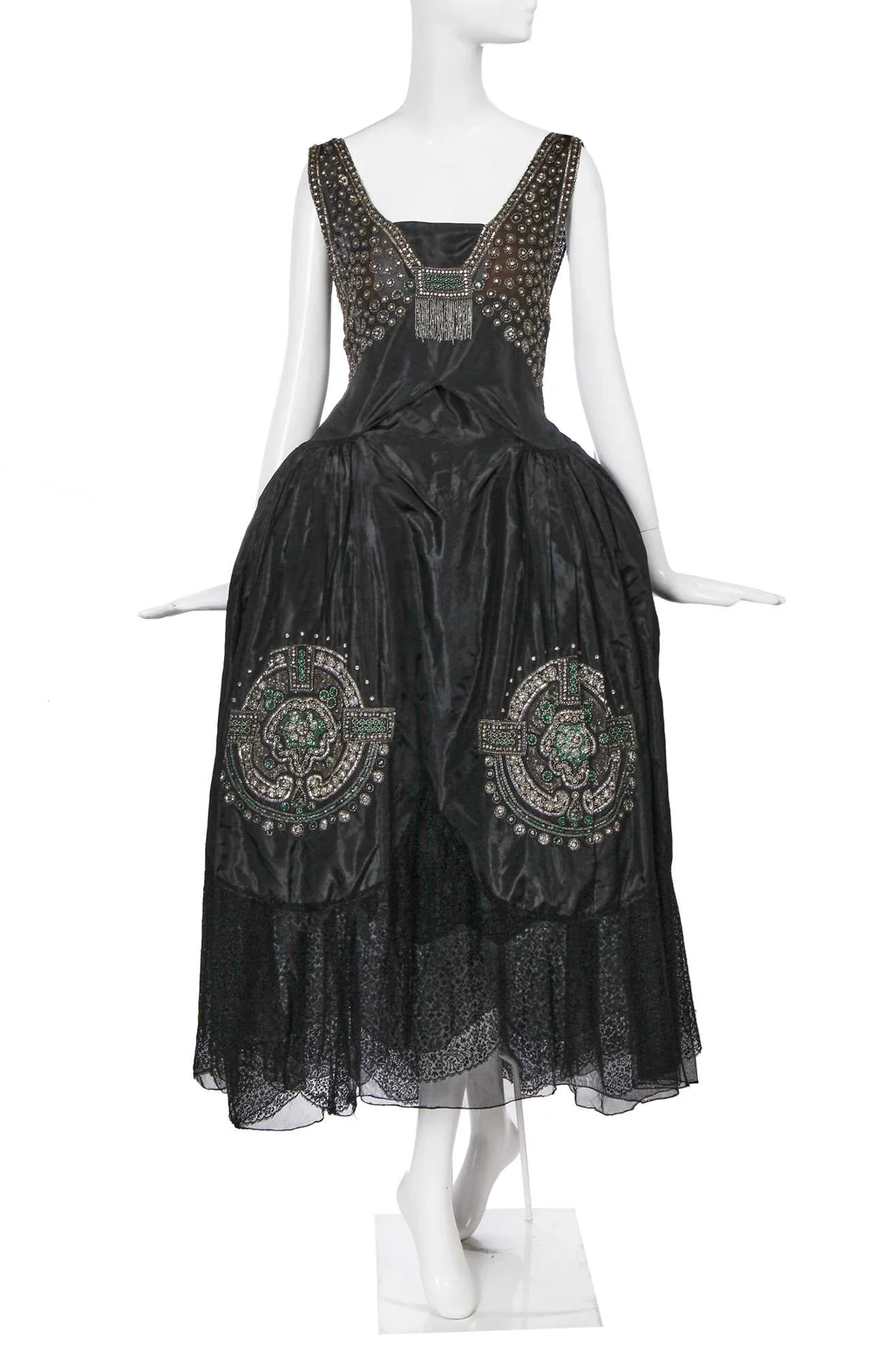 Jeanne Lanvin black taffeta robe de style, 1920–25
